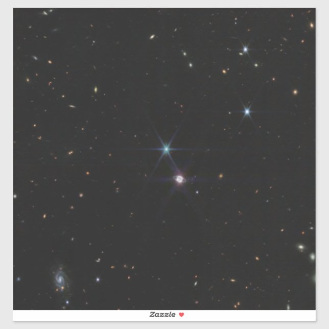 Sticker Neptune système de anneau centaines de galaxies We (Feuille)