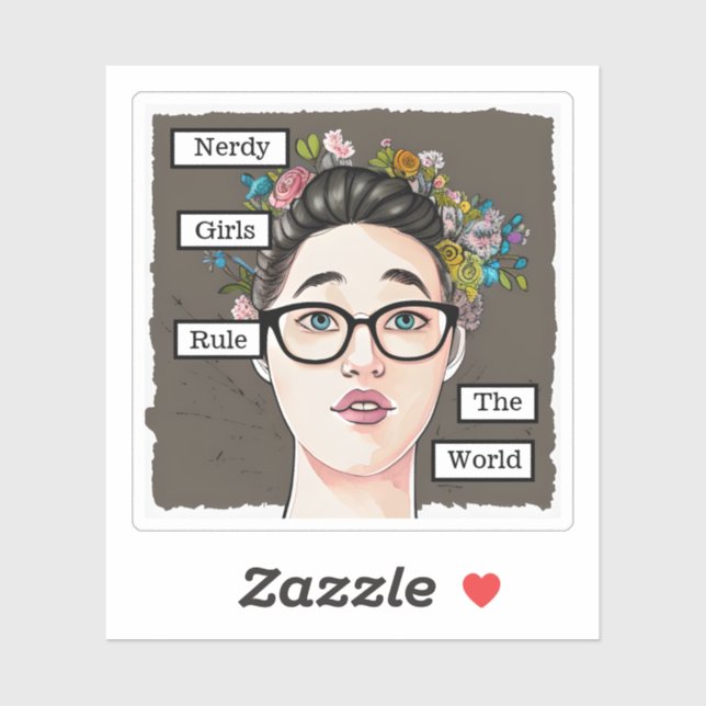 Sticker Nerdy Girls dirigent le monde (Feuille)