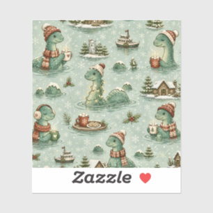 Sticker Nessie de Noël Monstre du Loch Ness Confortable Cr