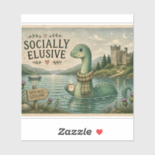 Sticker Nessie insaisissable socialement Cryptide cosy Loc