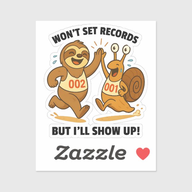 Sticker N'établira pas de records – Équipe de course de pa (Feuille)