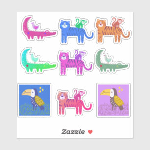 Sticker Neuf Animaux et Oiseaux Assortis Colorés Mignons