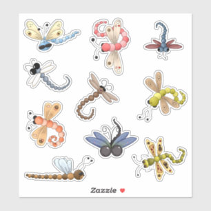 Sticker Neuf libellules colorées Vinyl