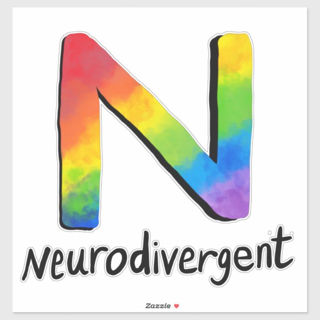 Sticker Neurodivergent (Rainbow Cravate-Dye N) (Feuille)