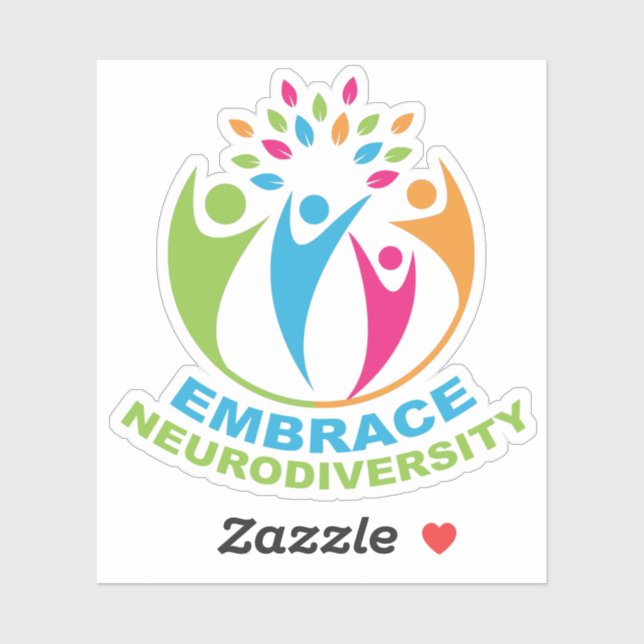 Sticker Neurodiversité Spectre d'autisme joli couleur (Feuille)