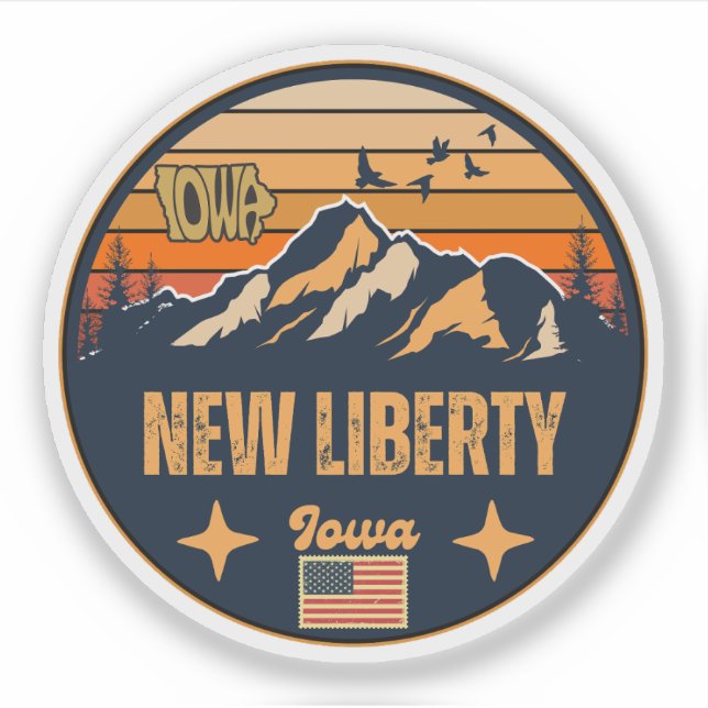 Sticker New Liberty, Iowa (Devant)