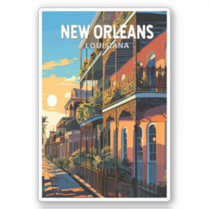 Sticker New Orleans Louisiana Travel Art Vintage