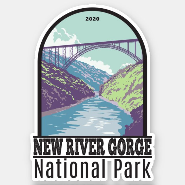 Sticker New River Gorge National Park West Virginia Bridge (Devant)