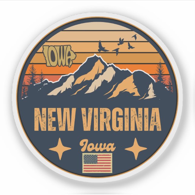 Sticker New Virginia, Iowa (Devant)