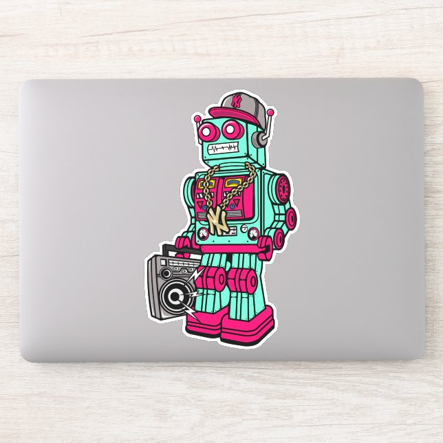 STICKER NEW YORK CITY BOOM BOX ROBOT (Ordinateur)