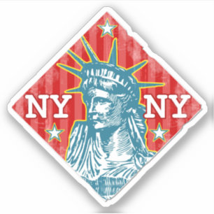 Sticker New York City Statue de la Liberté Retro NY Voyage