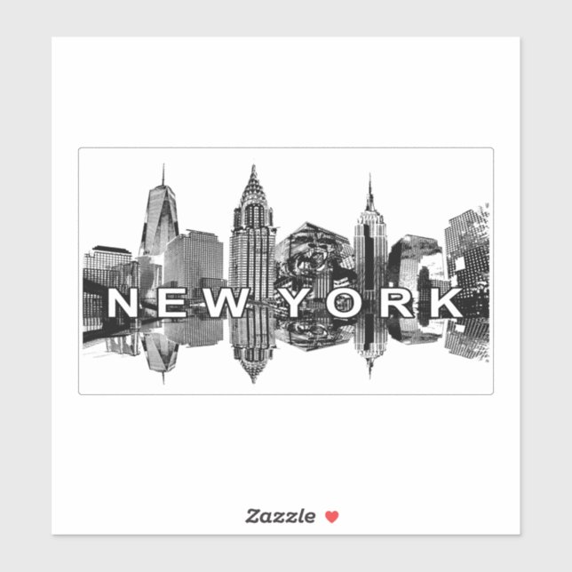 Sticker New York en noir (Feuille)