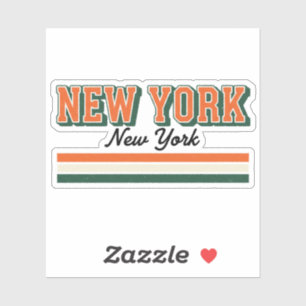 Sticker New York, NY   Rayures de ville, new york, 70s, 80
