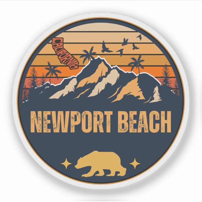 Sticker Newport Beach, Californie (Devant)