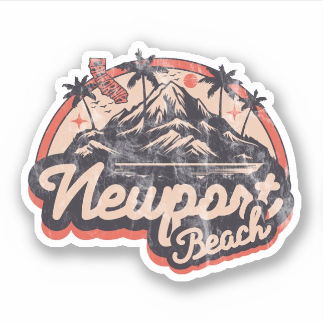 Sticker Newport Beach, Californie (Devant)