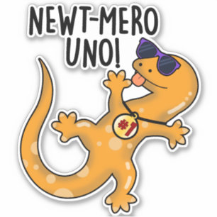 Sticker Newt-mero Uno Funny Newt Pun