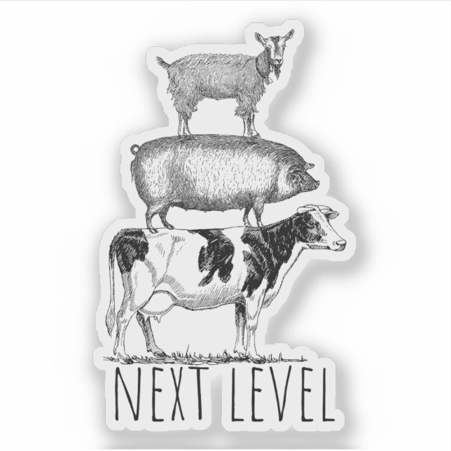 Sticker Next Level Goat Pig and Cow Sports Fan (Devant)