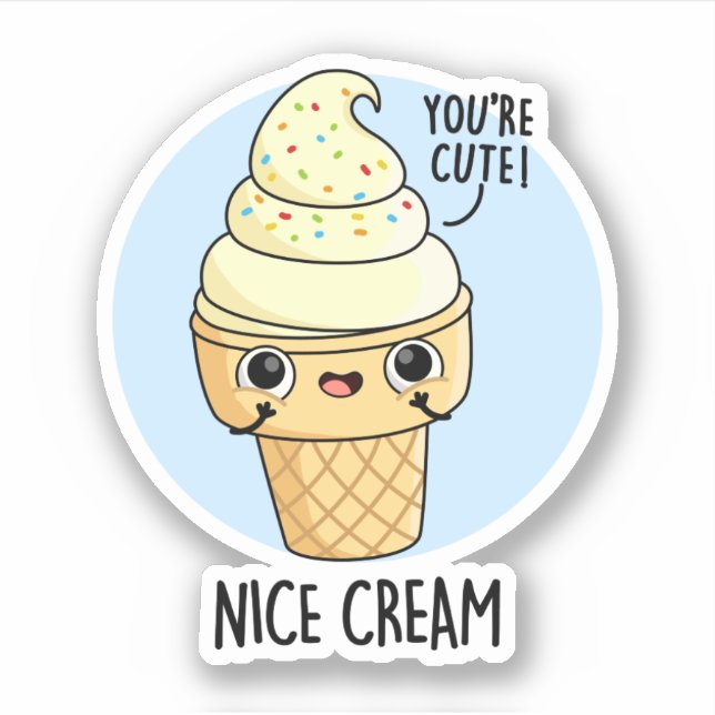 Sticker Nice Cream Funny Glace Cream Pun (Devant)