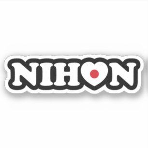 Sticker Nihon Love Heart Flag