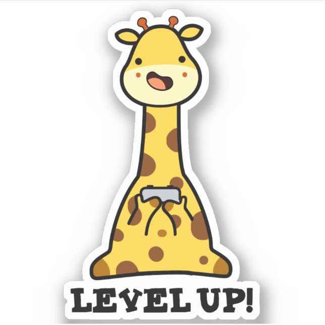 Sticker Niveau Haut Funny Giraffe Pun (Devant)