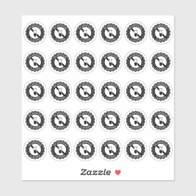 Sticker No Artificial Flavors Mini Food Packaging Label (Feuille)