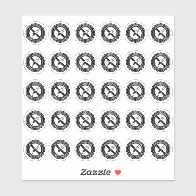 Sticker No Artificial Sweeteners Mini Food Packaging Label (Feuille)