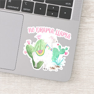 Sticker No Drama Llama Cute Llama et Cactus Vinyl