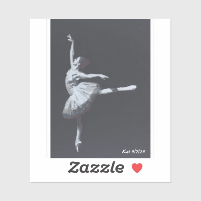 Sticker No Drama, Only Freedom, Black & White Ballerina (Feuille)