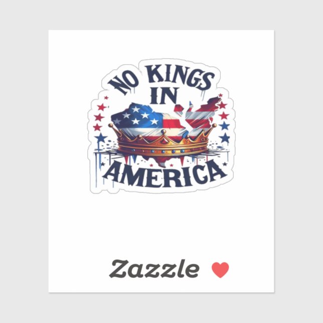 Sticker No Kings In America Classic Retro Cool (Feuille)
