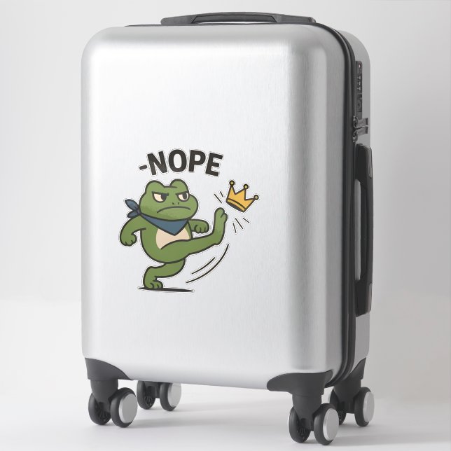 Sticker No Kings in America Frog No Kings Democracy (Sur valise)