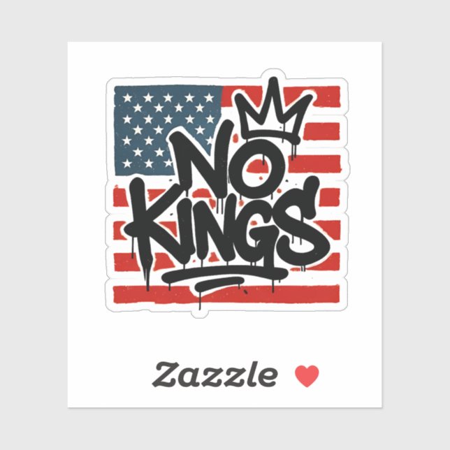 Sticker No Kings In America Save Democracy I dissident Ant (Feuille)