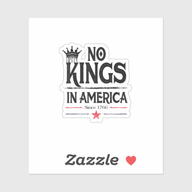 Sticker No Kings In America Since 1776 Vintage Graphic Coo (Feuille)