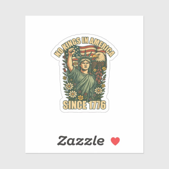 Sticker No Kings In America Statue Of Justice For Immigran (Feuille)