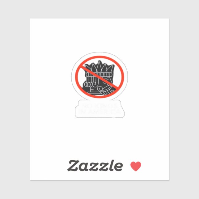Sticker No Kings In The USA America Say No King Classic Re (Feuille)