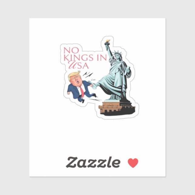 Sticker No Kings In USA Statue Of Kicking Out Fump Classic (Feuille)