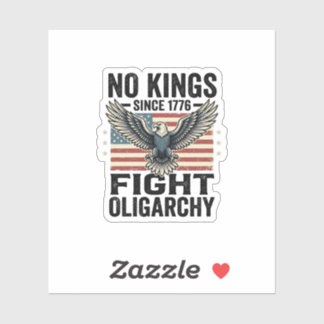 Sticker No Kings Since 1776 Patriotic Eagle Vintage Shirt 