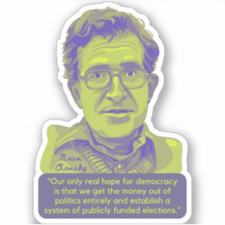 Sticker Noam Chomsky Portrait and Quote