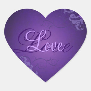 Sticker Noble Purple Scroll Coeur Purple Love