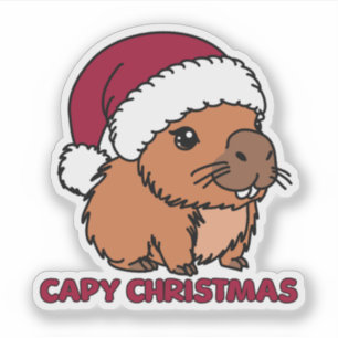Sticker Noël Capybara