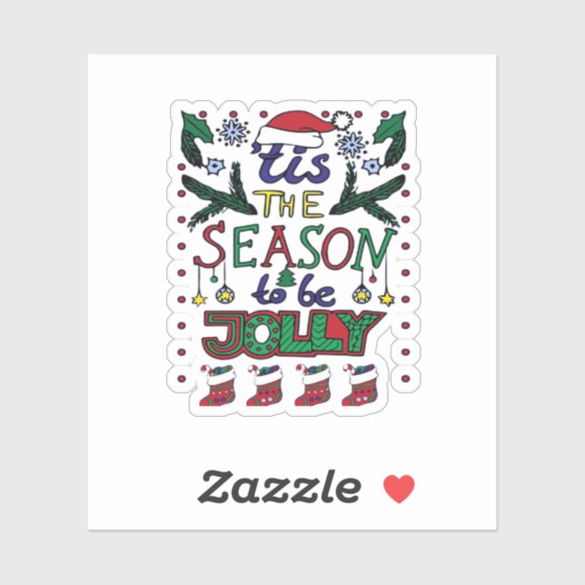 Sticker Noël C'Est La Saison (Feuille)