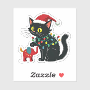 Sticker Noël Dame Chat sans Enfants Kamala Trump