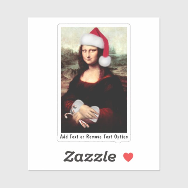 Sticker Noël de Santa Hat Mona Lisa (Feuille)