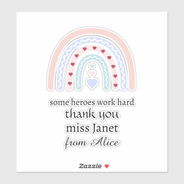 Sticker Noël Enseignant Merci personnalisé cadeau de héros (Feuille)