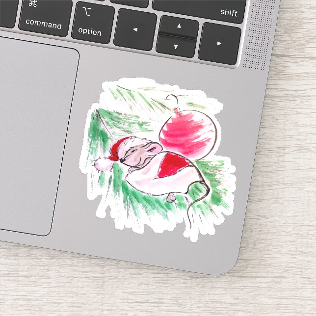 Sticker Noël et le Nouvel An dormir petite souris (Détail)