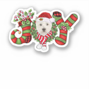 Sticker Noël Joy Nain Stocking West Highland White T