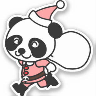 Sticker Noël Panda Santa Claus