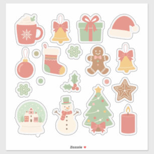 Sticker Noël pastel cosy : décoration de vacances esthétiq