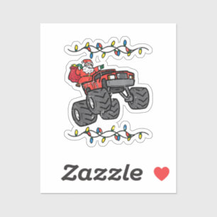 Sticker Noël Père Noël Monster Camion Garçons Enfants Enfa