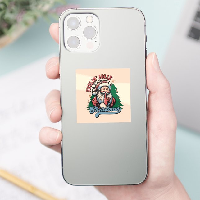 Sticker Noël Santa qui se sent joyeux . (Téléphone)