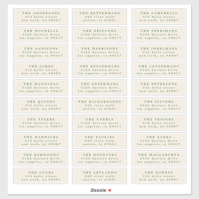 Sticker noël vert ombre nom individuel (Feuille)